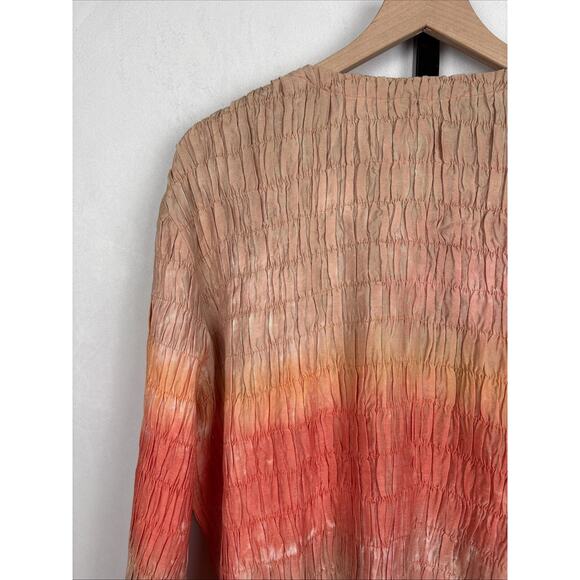 NEW Chico's Adamma Open Front Jacket Women's XL Ruched Sunset Ombre Soft Stretch - Picture 9 of 13